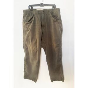 Cabelas Casuals Mens Pants Khaki Green Utility Work Cargo Style Size 38x30